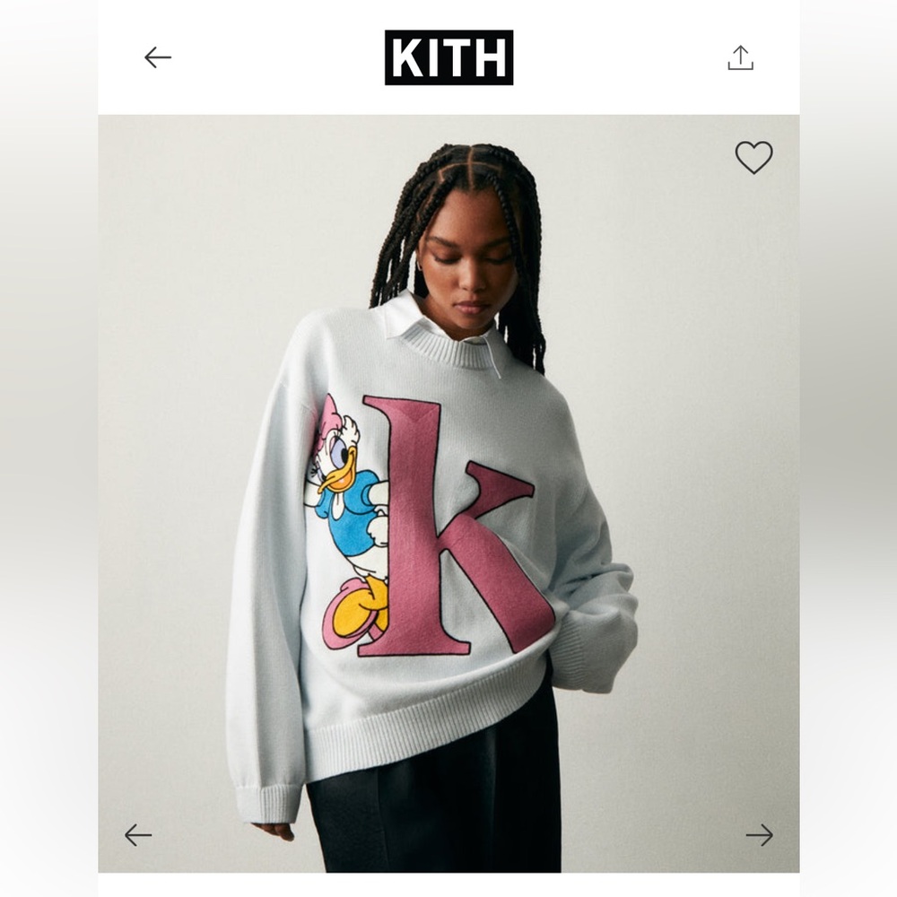 Kith for Disney Daisy Duck crewneck sweater size M NWT SOLD OUT